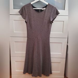 Hem & Thread Flutter Sleeve Metallic Dress Size S